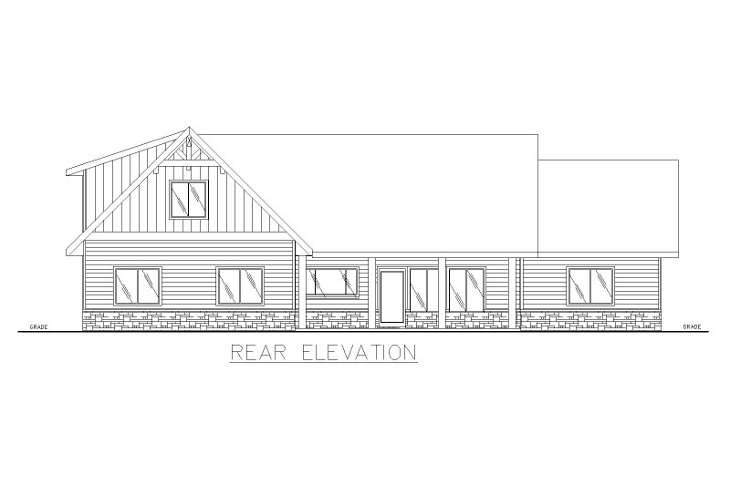 Home Plan - Exterior - Rear Elevation for Craftsman House Plan #117-990 - 3 bed, 3 bath
