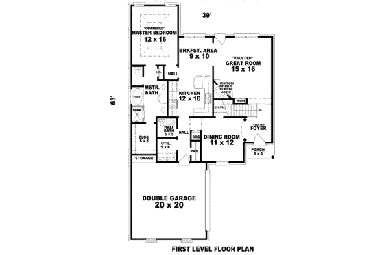 Floor Plan - Main Floor for European House Plan #81-13646 - 3 bed, 2.5 bath
