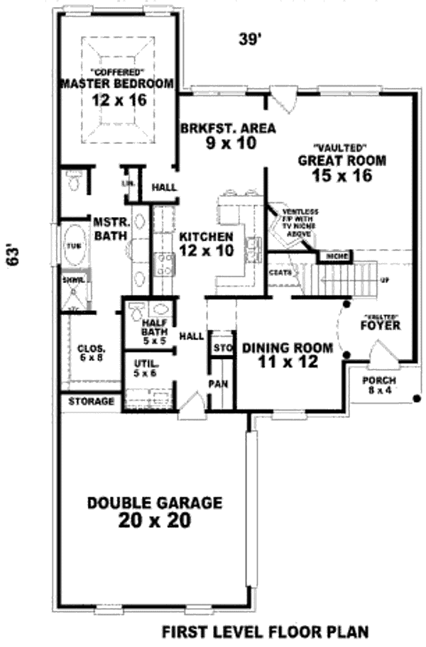 Floor Plan - Main Floor for European House Plan #81-13646 - 3 bed, 2.5 bath
