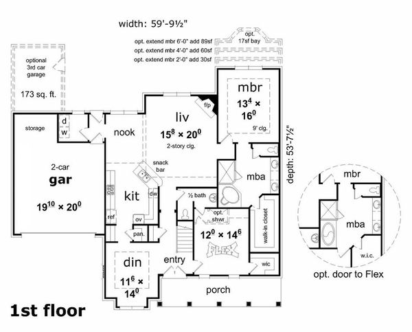 Traditional Floor Plan - Main Floor Plan #329-353
