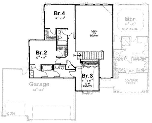 Bungalow Floor Plan - Upper Floor Plan #20-1759
