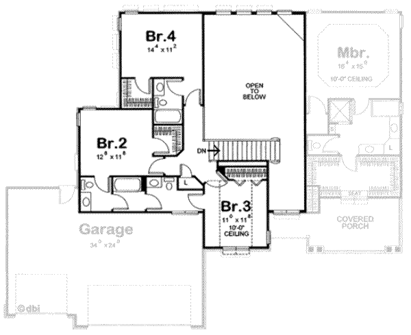 Dream House Plan - Bungalow Floor Plan - Upper Floor Plan #20-1759