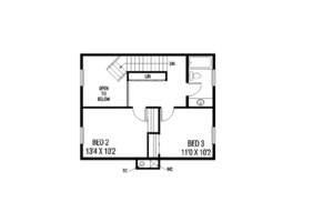 Floor Plan - Upper Floor for Farmhouse House Plan #60-120 - 4 bed, 2.5 bath