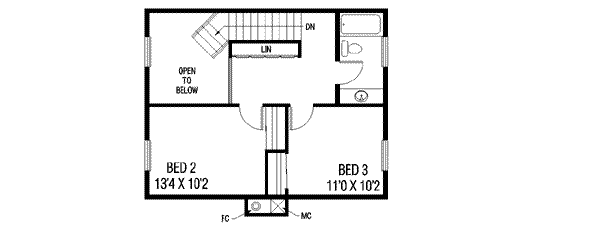 Farmhouse Floor Plan - Upper Floor Plan #60-120