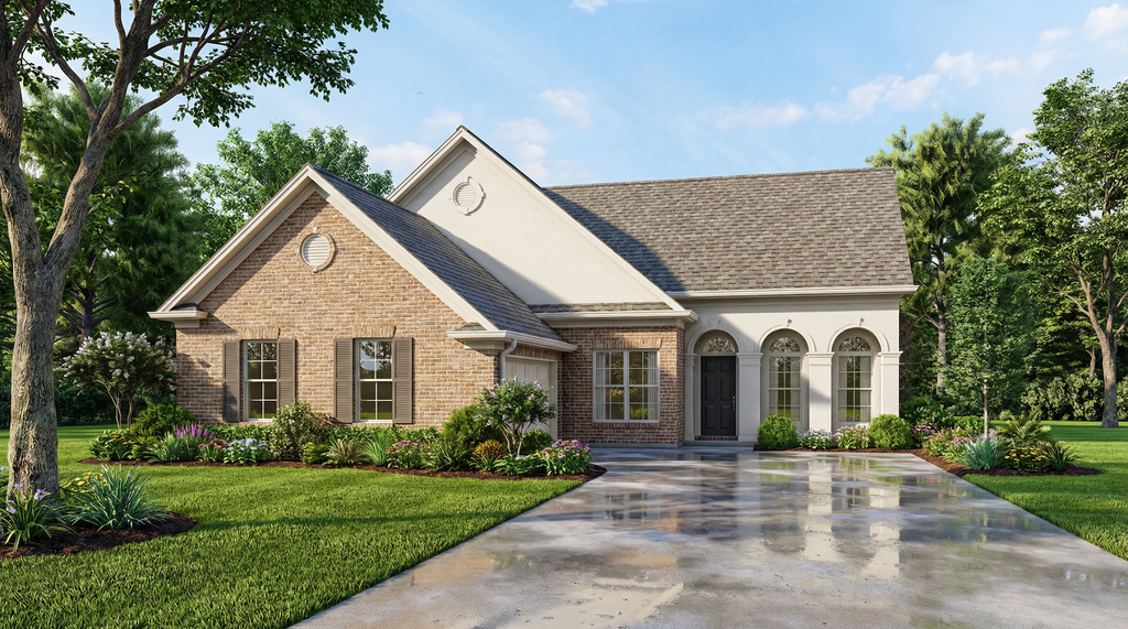 Exterior - Front Elevation 2 for European House Plan #119-274 - 3 bed, 2 bath