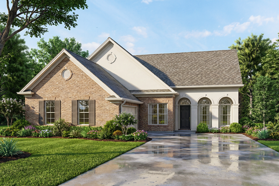 Exterior - Front Elevation for European House Plan #119-274 - 3 bed, 2 bath