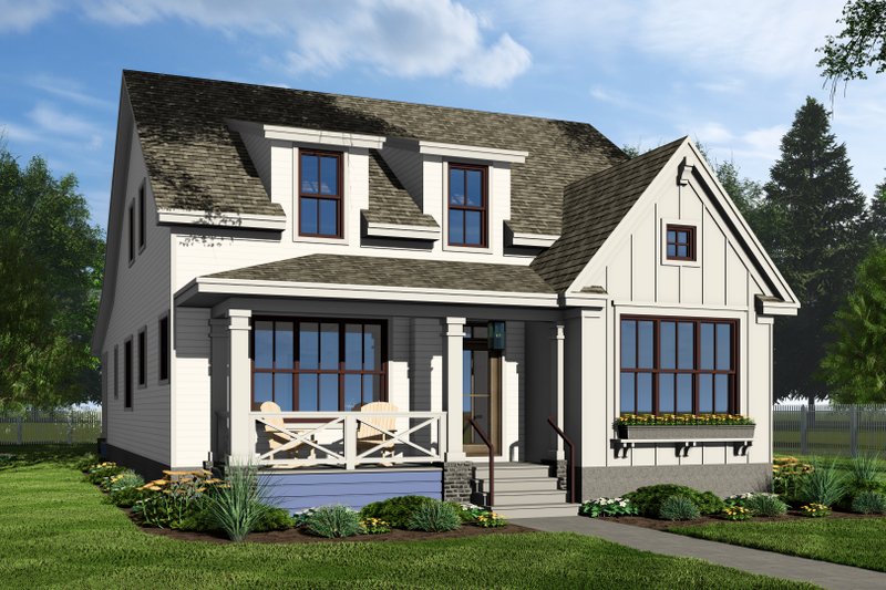 Architectural House Design - Exterior - Front Elevation 3 for Farmhouse House Plan #51-1261 - 3 bed, 3.5 bath