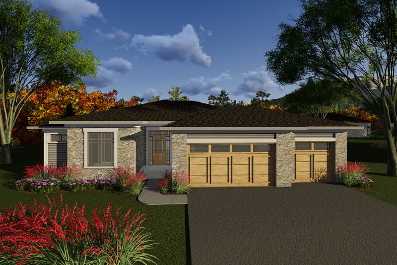 Architectural House Design - Ranch Exterior - Front Elevation Plan #70-1266