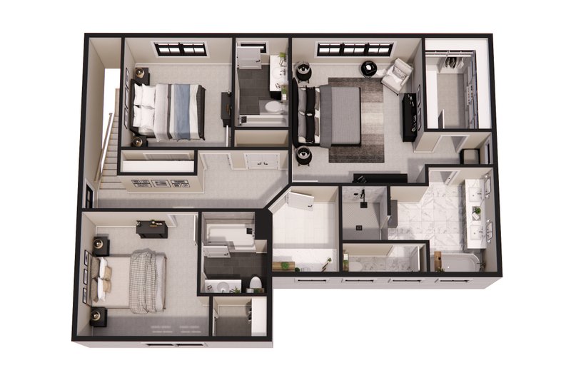 Home Plan - Floor Plan - Upper Floor 1 for Farmhouse House Plan #51-1380 - 3 bed, 3.5 bath