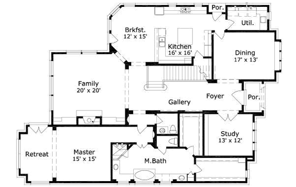 European Floor Plan - Main Floor Plan #411-196