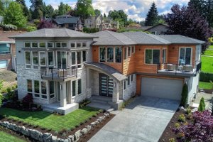 Exterior - Front Elevation 3 for Modern House Plan #1066-2 - 4 bed, 3.5 bath