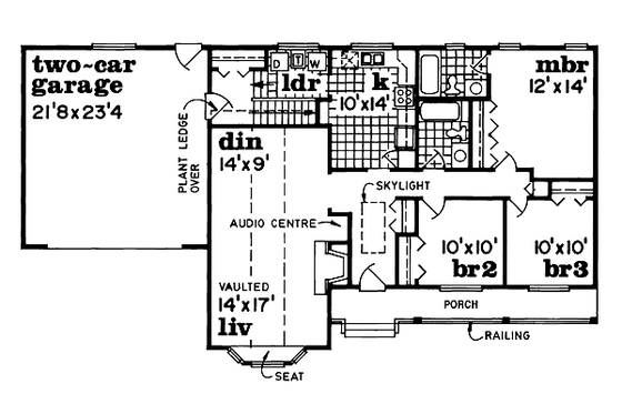 Floor Plan - Main Floor for Traditional House Plan #47-205 - 3 bed, 2 bath