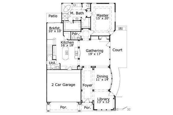 Floor Plan - Main Floor for European House Plan #411-867 - 5 bed, 4.5 bath