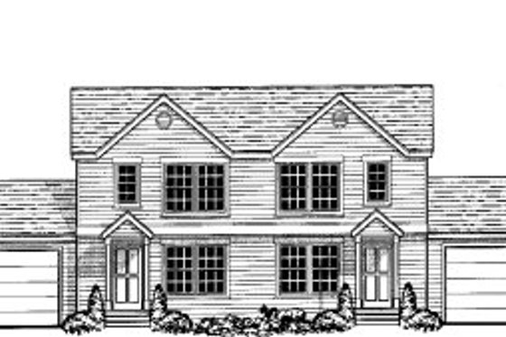 Exterior - Front Elevation for Traditional House Plan #303-385 - 2 bed, 2.5 bath