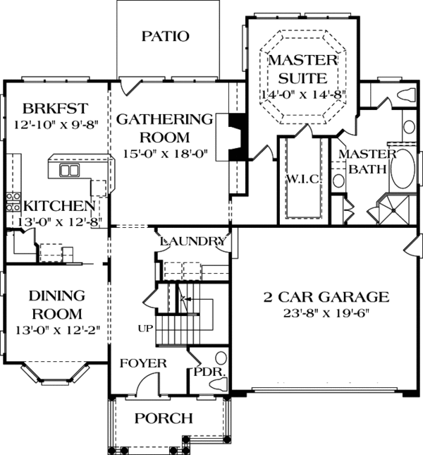 Colonial Floor Plan - Main Floor Plan #453-88