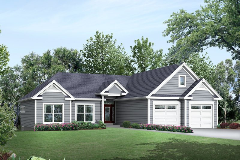 Ranch Style House Plan - 3 Beds 2 Baths 2100 Sq/Ft Plan #57-615