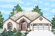 Mediterranean Style House Plan - 3 Beds 2 Baths 1501 Sq/Ft Plan #52-101 