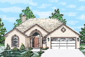 Mediterranean Exterior - Front Elevation Plan #52-101