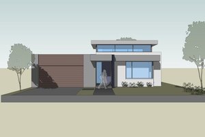 Exterior - Front Elevation 3 for Modern House Plan #496-23 - 4 bed, 2.5 bath