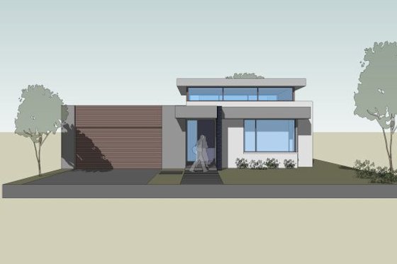 Exterior - Front Elevation 3 for Modern House Plan #496-23 - 4 bed, 2.5 bath