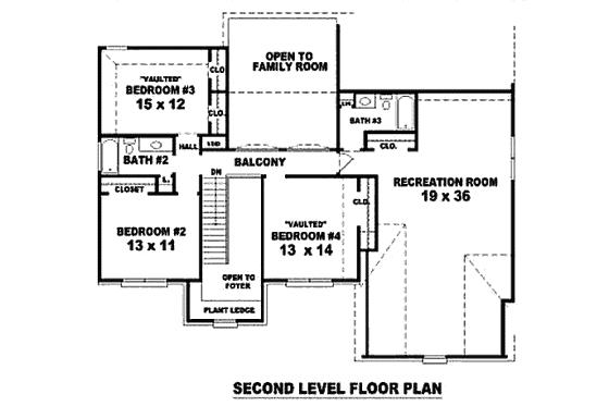 Floor Plan - Upper Floor for Traditional House Plan #81-13739 - 4 bed, 3.5 bath