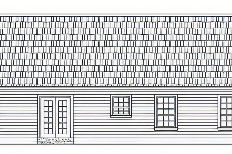 Architectural House Design - Exterior - Rear Elevation for Farmhouse House Plan #21-613 - 3 bed, 2 bath
