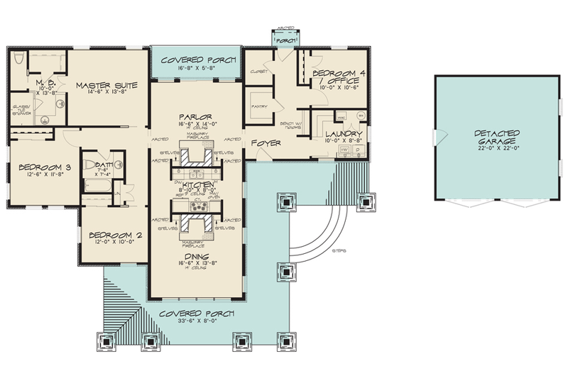 Dream House Plan - Floor Plan - Main Floor for Modern House Plan #923-83 - 4 bed, 2 bath