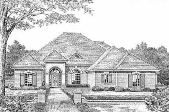 Exterior - Front Elevation for European House Plan #310-600 - 4 bed, 3 bath
