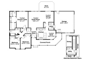 Floor Plan - Main Floor for Traditional House Plan #124-480 - 3 bed, 2 bath