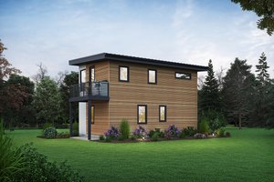 Exterior - Rear Elevation for Contemporary House Plan #48-1076 - 2 bed, 2 bath