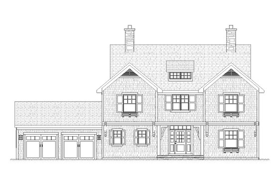 Exterior - Front Elevation 3 for Traditional House Plan #901-85 - 4 bed, 2.5 bath