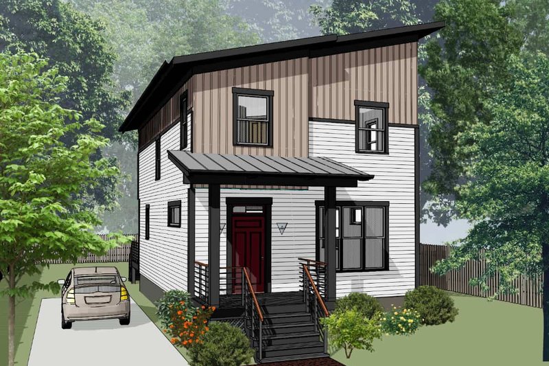Architectural House Design - Modern Exterior - Front Elevation Plan #79-321