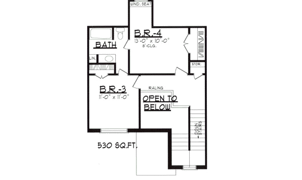 House Design - Traditional Floor Plan - Upper Floor Plan #62-112