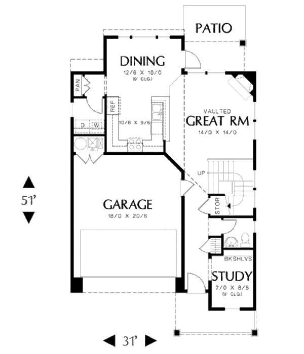 Traditional Floor Plan - Main Floor Plan #48-510