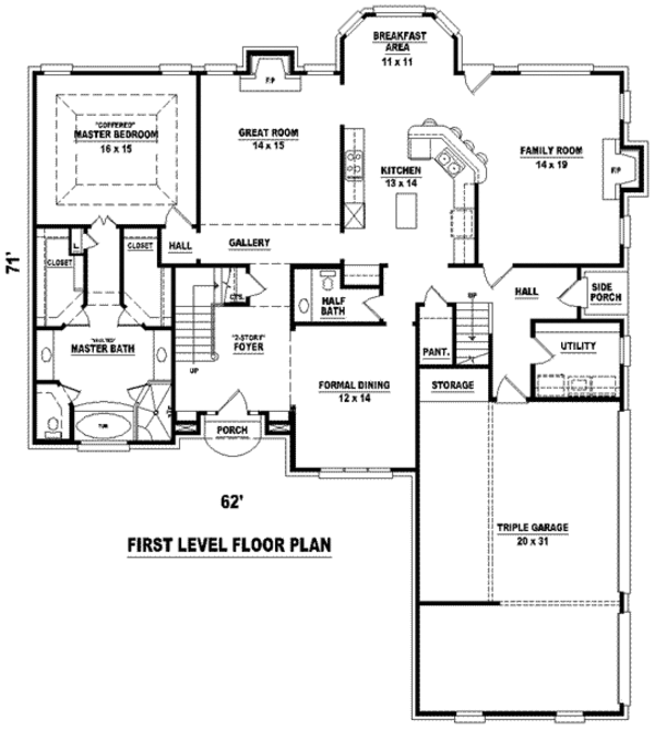 European Floor Plan - Main Floor Plan #81-1125