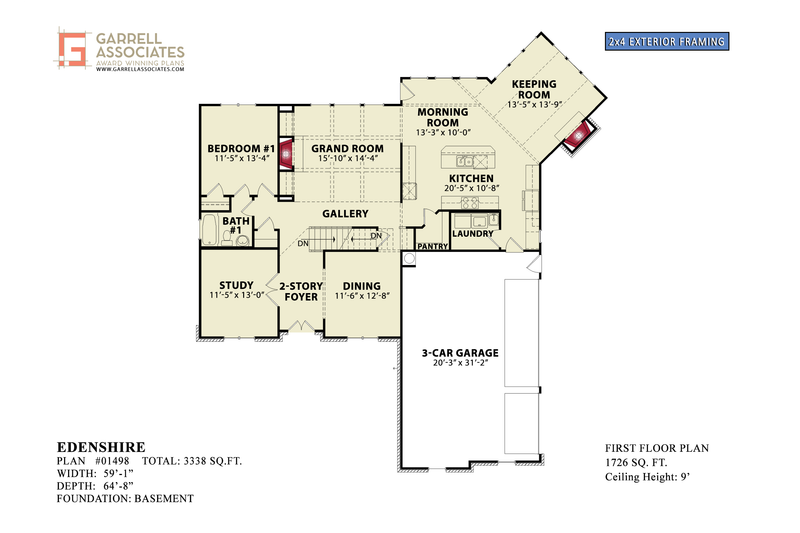Dream House Plan - Floor Plan - Main Floor 1 for Traditional House Plan #54-472 - 5 bed, 4 bath