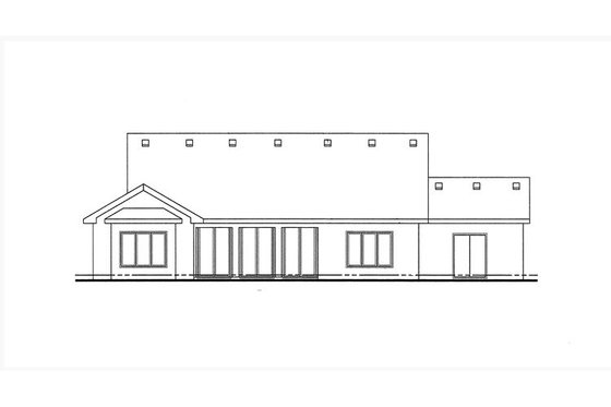 Exterior - Rear Elevation for European House Plan #20-2071 - 2 bed, 2 bath