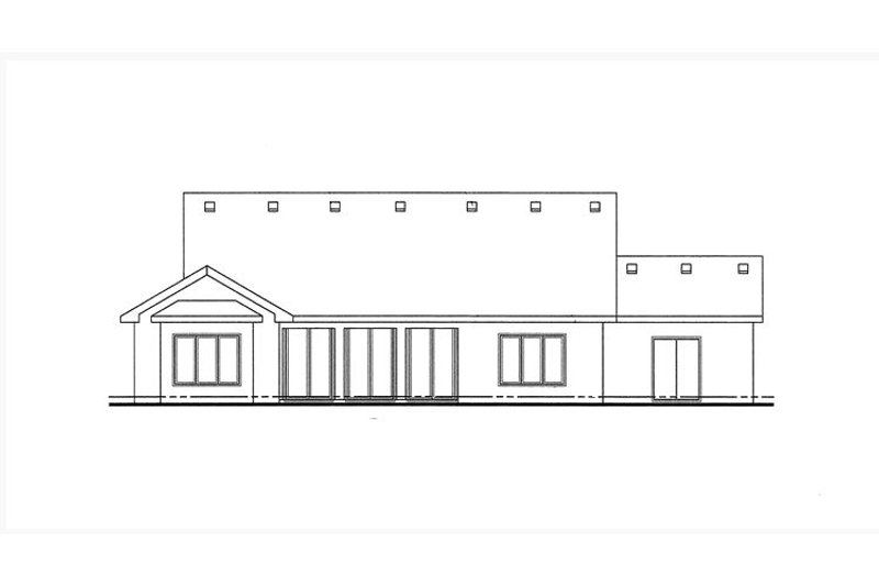 House Blueprint - Exterior - Rear Elevation for European House Plan #20-2071 - 2 bed, 2 bath
