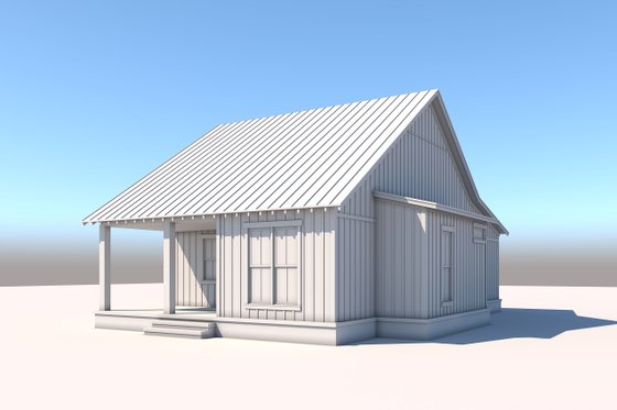 Exterior - Rear Elevation 2 for Farmhouse House Plan #430-294 - 3 bed, 2 bath