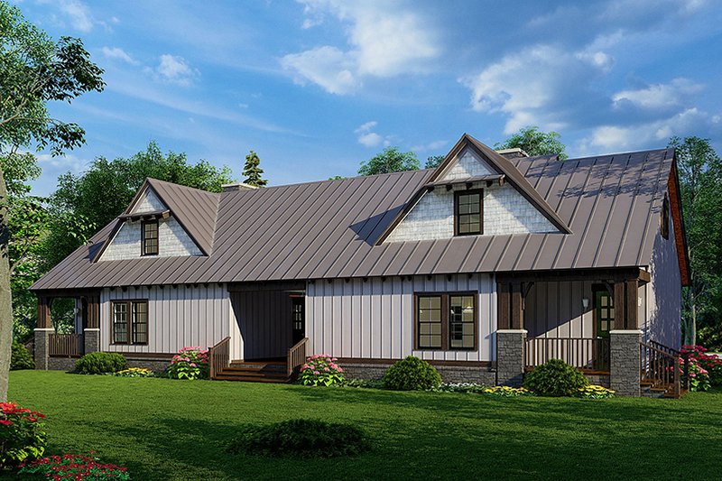 Home Plan - Exterior - Rear Elevation for Country House Plan #17-3472 - 3 bed, 2 bath