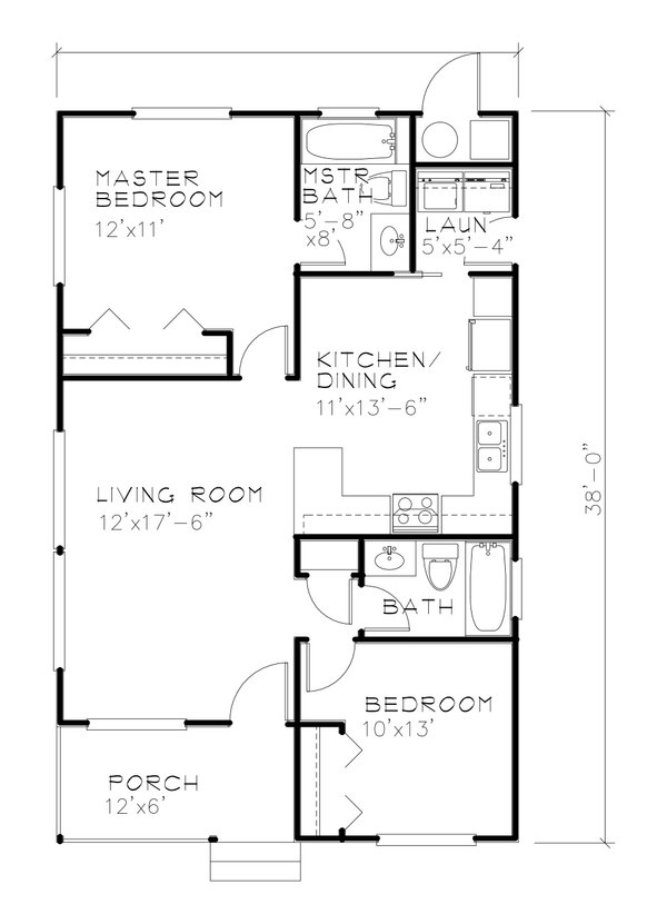 Cottage Floor Plan - Main Floor Plan #515-56