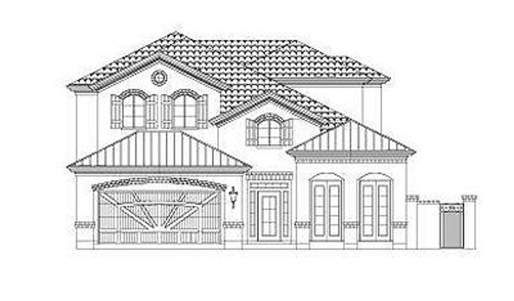 Exterior - Front Elevation 2 for European House Plan #411-865 - 5 bed, 4.5 bath