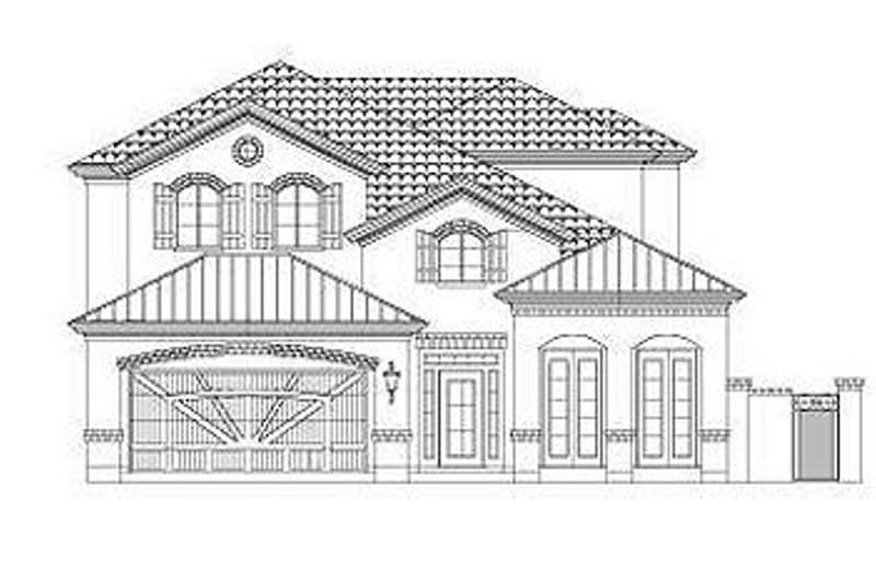 Exterior - Front Elevation 2 for European House Plan #411-865 - 5 bed, 4.5 bath