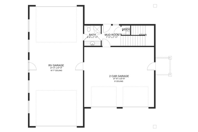 Architectural House Design - Floor Plan - Main Floor for Farmhouse House Plan #1060-123 - 1 bed, 2 bath