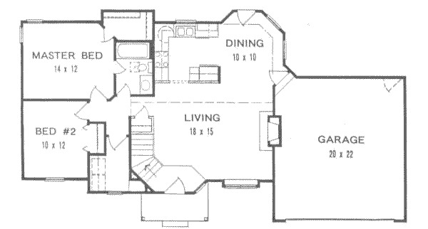 House Design - Ranch Floor Plan - Main Floor Plan #58-156