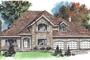 European Exterior - Front Elevation Plan #18-9117