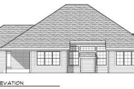 Exterior - Rear Elevation for Country House Plan #70-670 - 3 bed, 2 bath