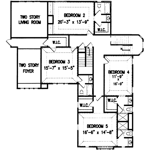 Home Plan - European Floor Plan - Upper Floor Plan #54-175