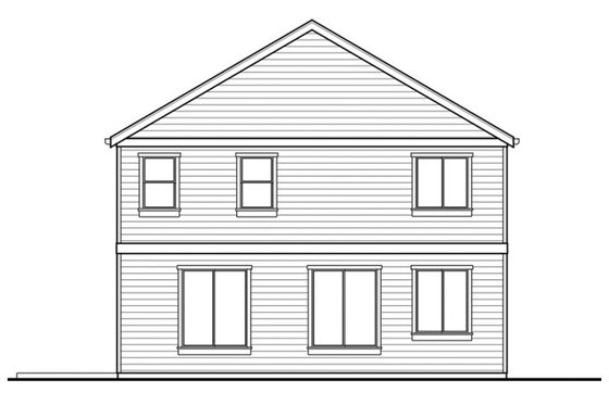 Exterior - Rear Elevation for Country House Plan #569-33 - 4 bed, 2.5 bath