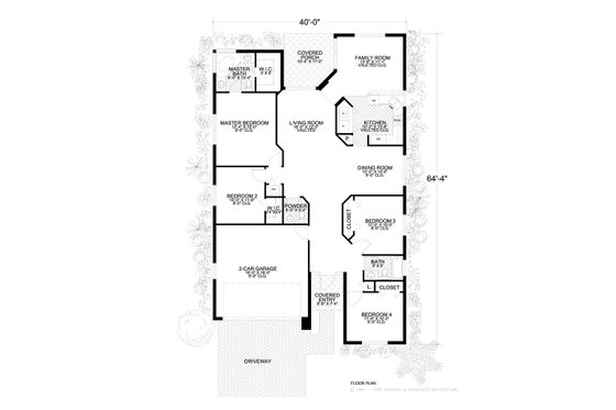 Floor Plan - Main Floor for Mediterranean House Plan #420-205 - 4 bed, 2 bath